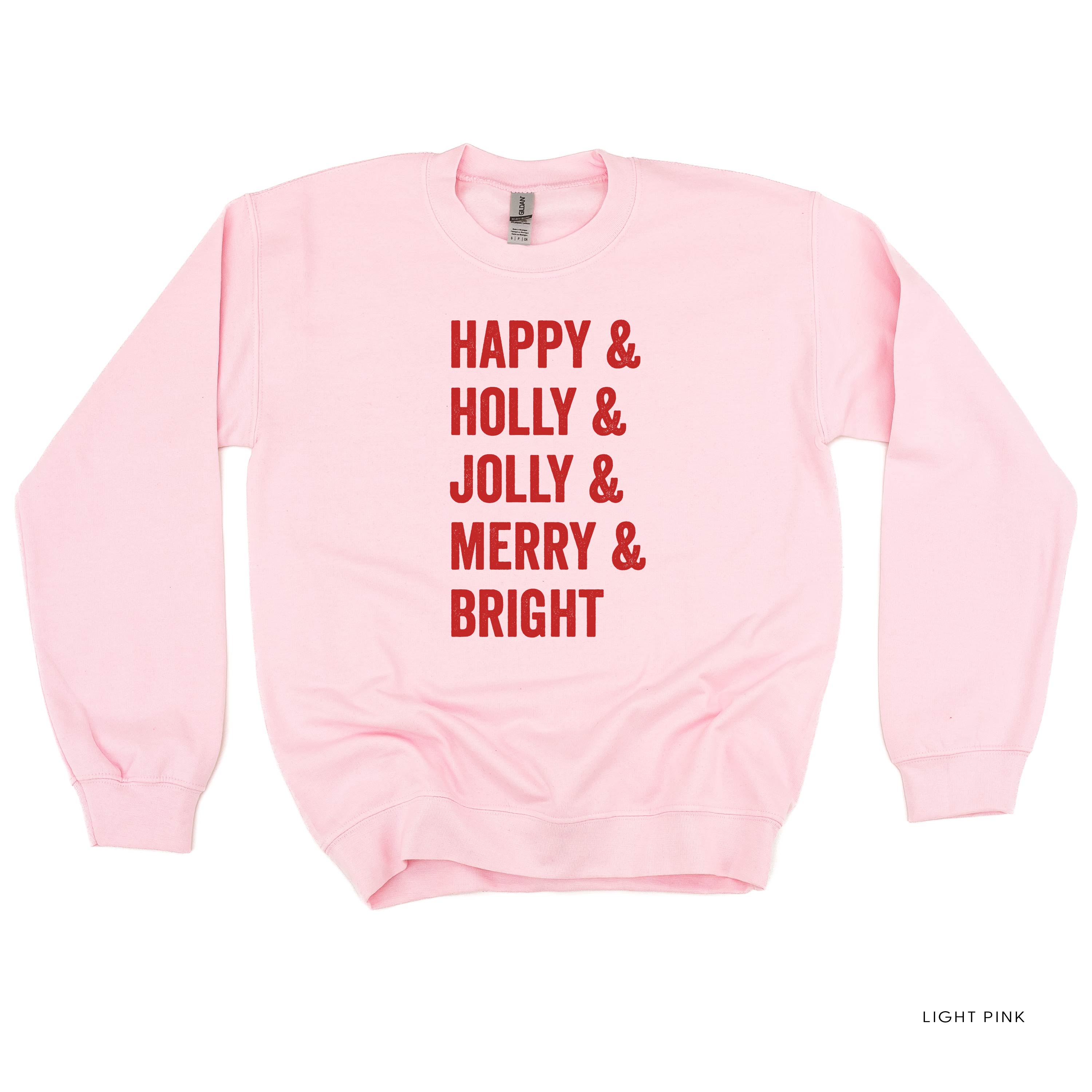 Happy + Holly + Jolly + Merry + Bright - BASIC Fleece Little Mama Shirt Shop LLC