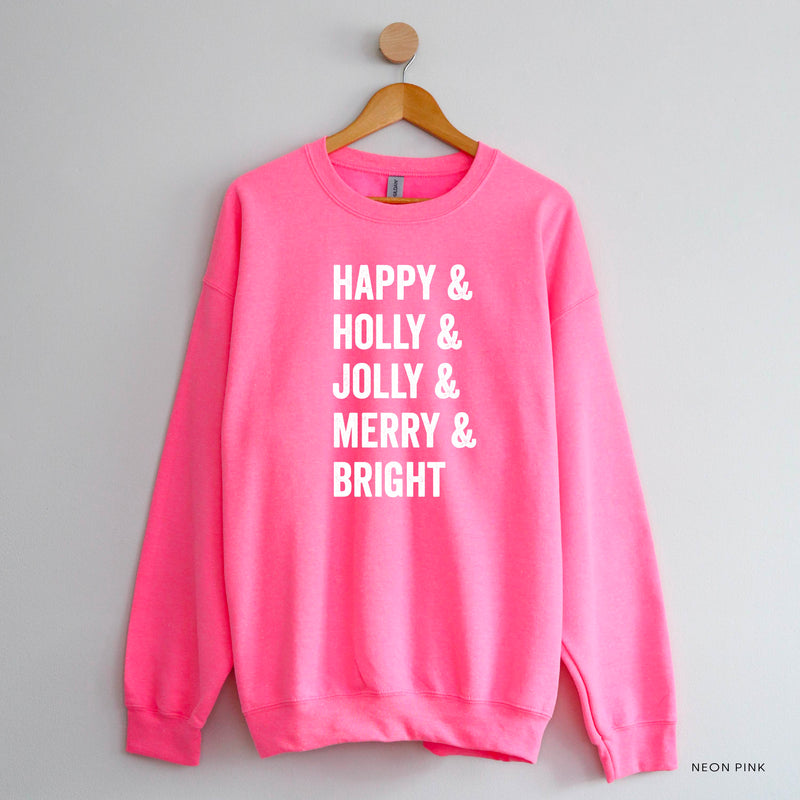 Happy + Holly + Jolly + Merry + Bright - BASIC Fleece