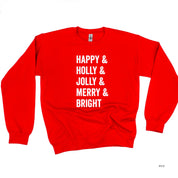 Happy + Holly + Jolly + Merry + Bright - BASIC Fleece Little Mama Shirt Shop LLC