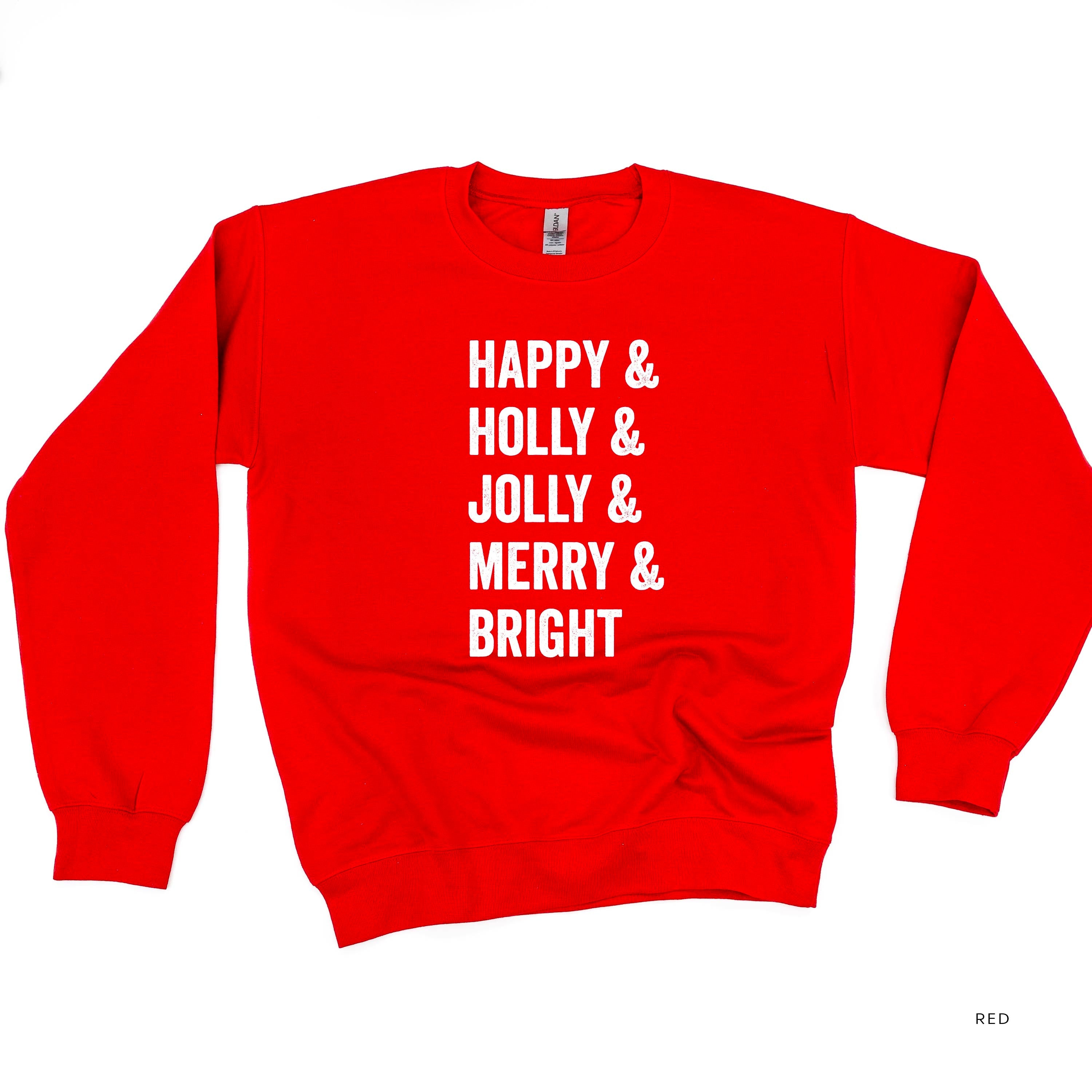 Happy + Holly + Jolly + Merry + Bright - BASIC Fleece Little Mama Shirt Shop LLC