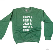 Happy + Holly + Jolly + Merry + Bright - BASIC Fleece Little Mama Shirt Shop LLC