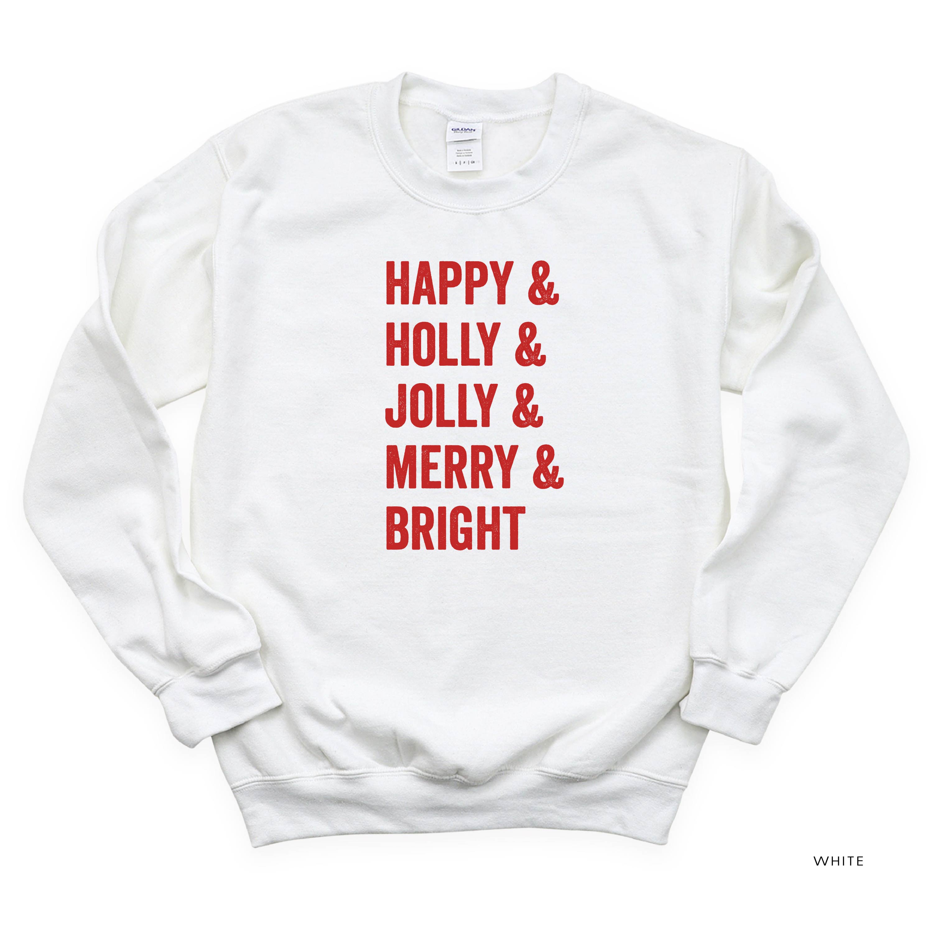 Happy + Holly + Jolly + Merry + Bright - BASIC Fleece Little Mama Shirt Shop LLC