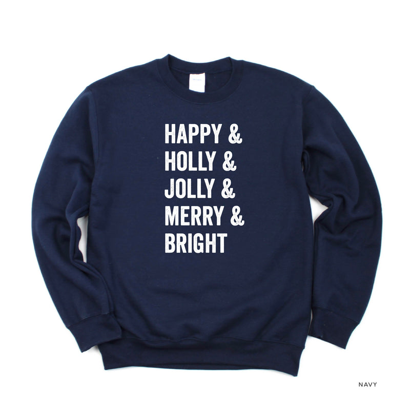 Happy + Holly + Jolly + Merry + Bright - BASIC Fleece