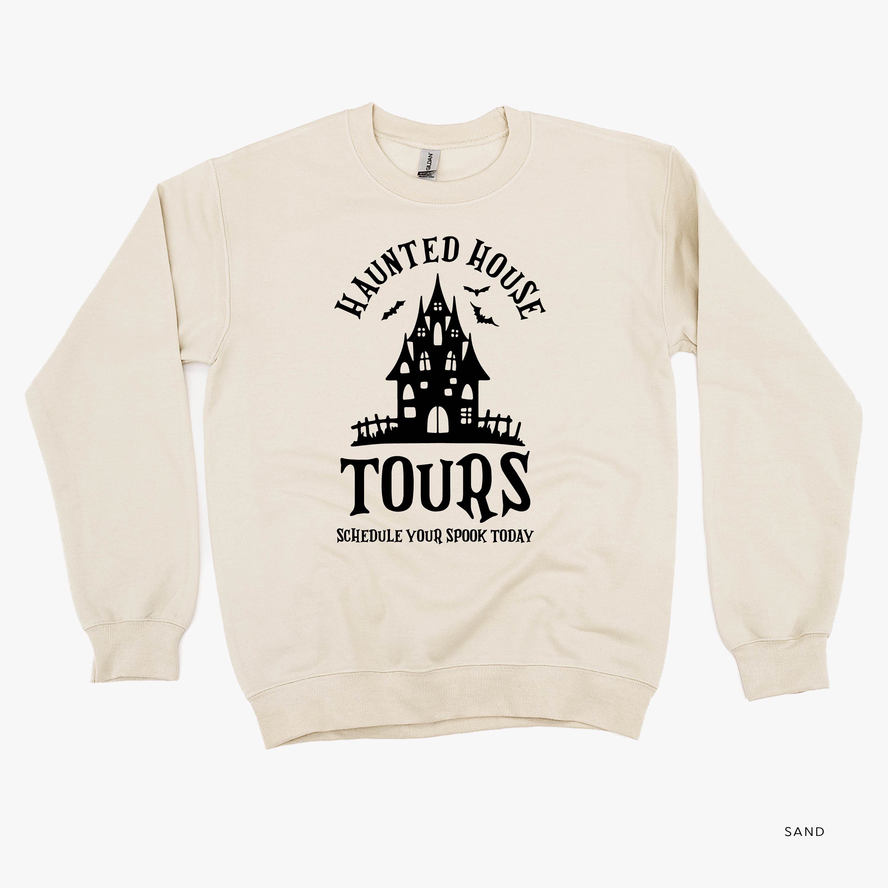 Haunted House Tours - Basic Fleece Crewneck Little Mama Shirt Shop LLC