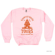 Haunted House Tours - Basic Fleece Crewneck Little Mama Shirt Shop LLC