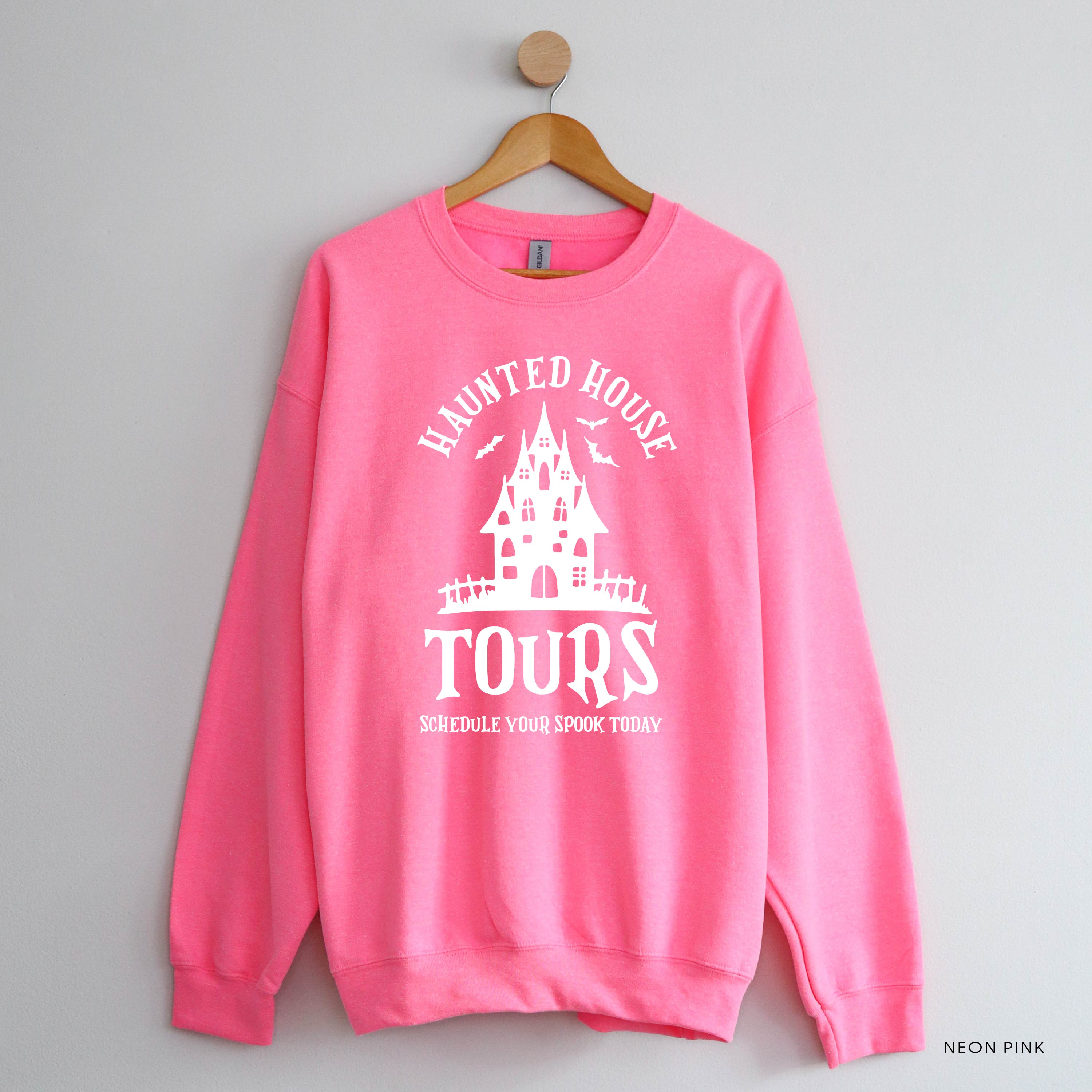 Haunted House Tours - Basic Fleece Crewneck Little Mama Shirt Shop LLC