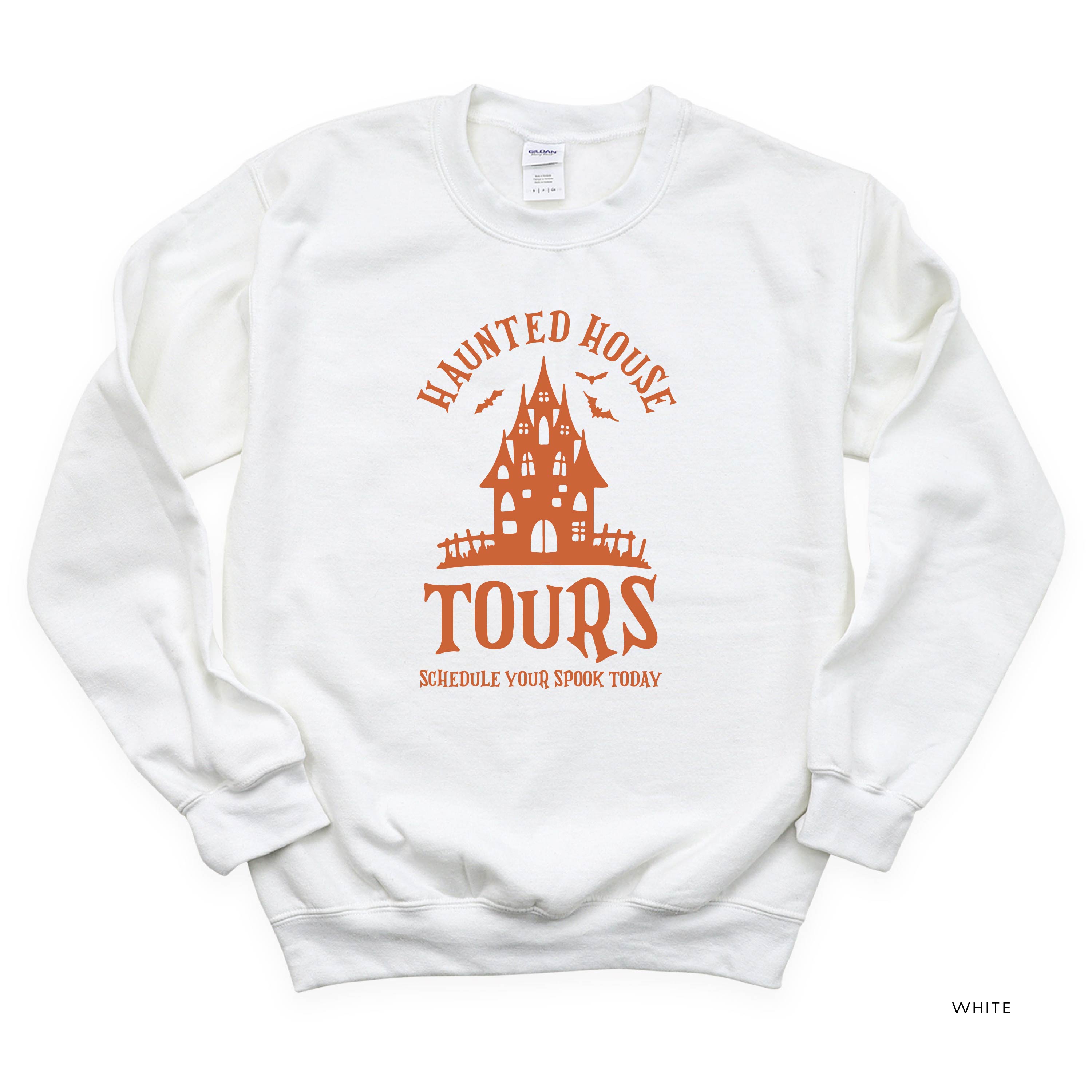 Haunted House Tours - Basic Fleece Crewneck Little Mama Shirt Shop LLC