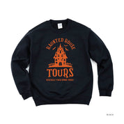 Haunted House Tours - Basic Fleece Crewneck Little Mama Shirt Shop LLC