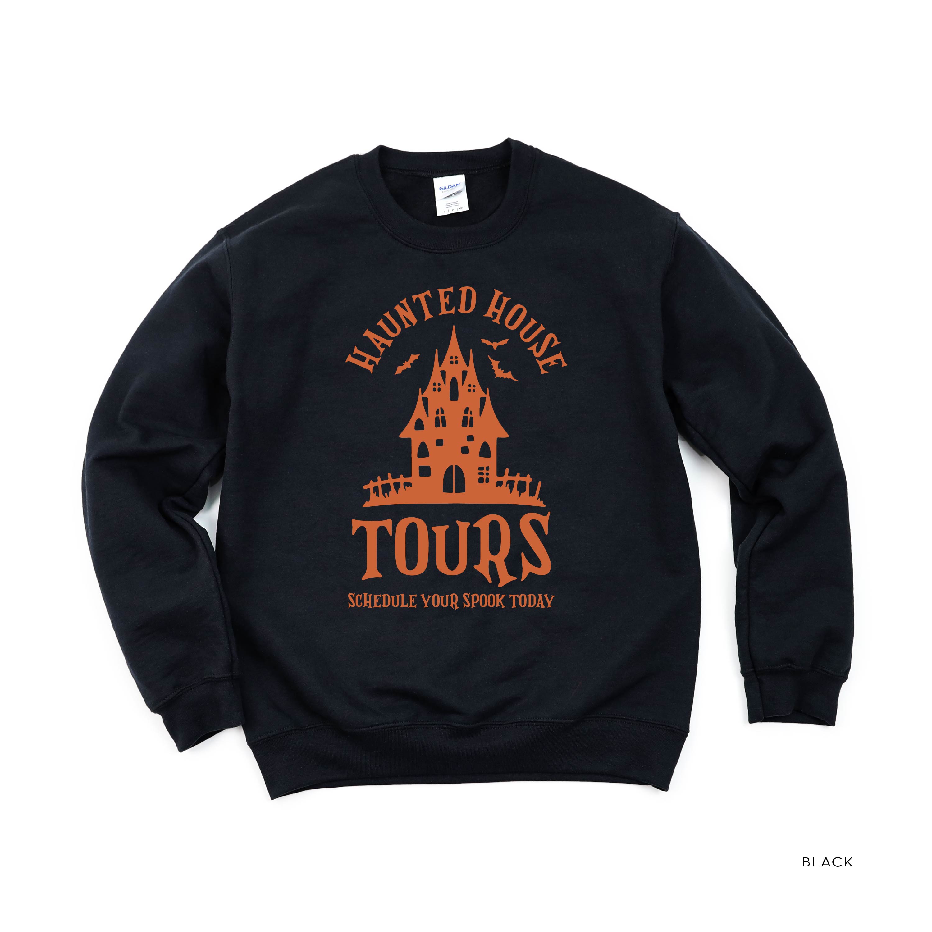 Haunted House Tours - Basic Fleece Crewneck Little Mama Shirt Shop LLC