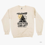 Haunted Library - Basic Fleece Crewneck Little Mama Shirt Shop LLC