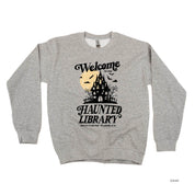 Haunted Library - Basic Fleece Crewneck Little Mama Shirt Shop LLC