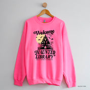 Haunted Library - Basic Fleece Crewneck Little Mama Shirt Shop LLC