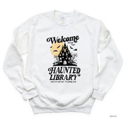 Haunted Library - Basic Fleece Crewneck Little Mama Shirt Shop LLC