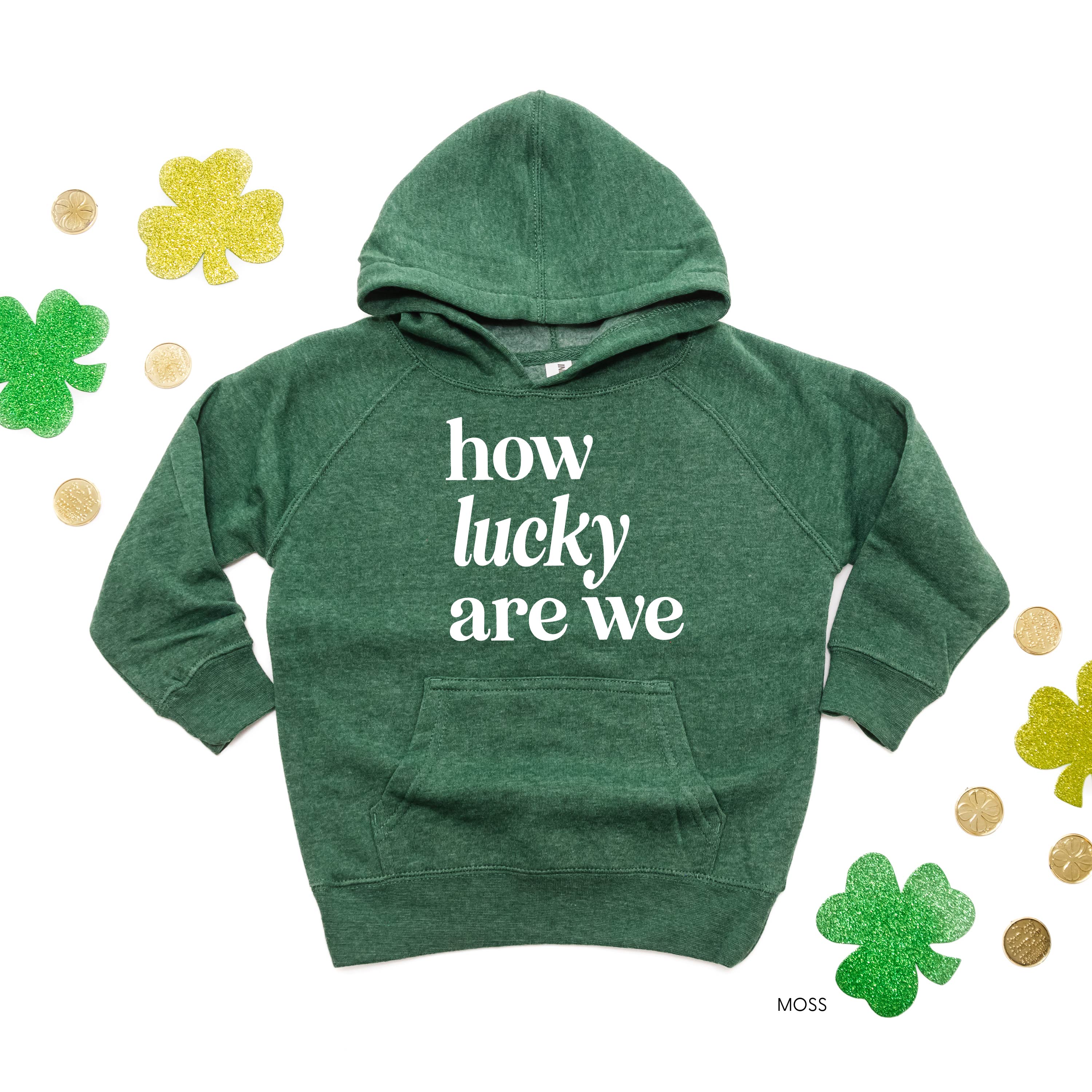 How Lucky Are We - Child HOODIE Little Mama Shirt Shop