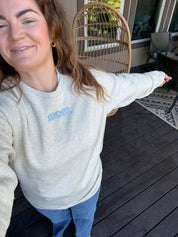 MOM / MAMA – Embroidered Elevated Fleece | Pink or Blue Thread Little Mama Shirt Shop LLC