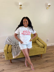 USA Gingham Tee- Red, White, & Blue Patriotic Comfort Colors Shirt | Little Mama Shirt Shop Little Mama Shirt Shop LLC