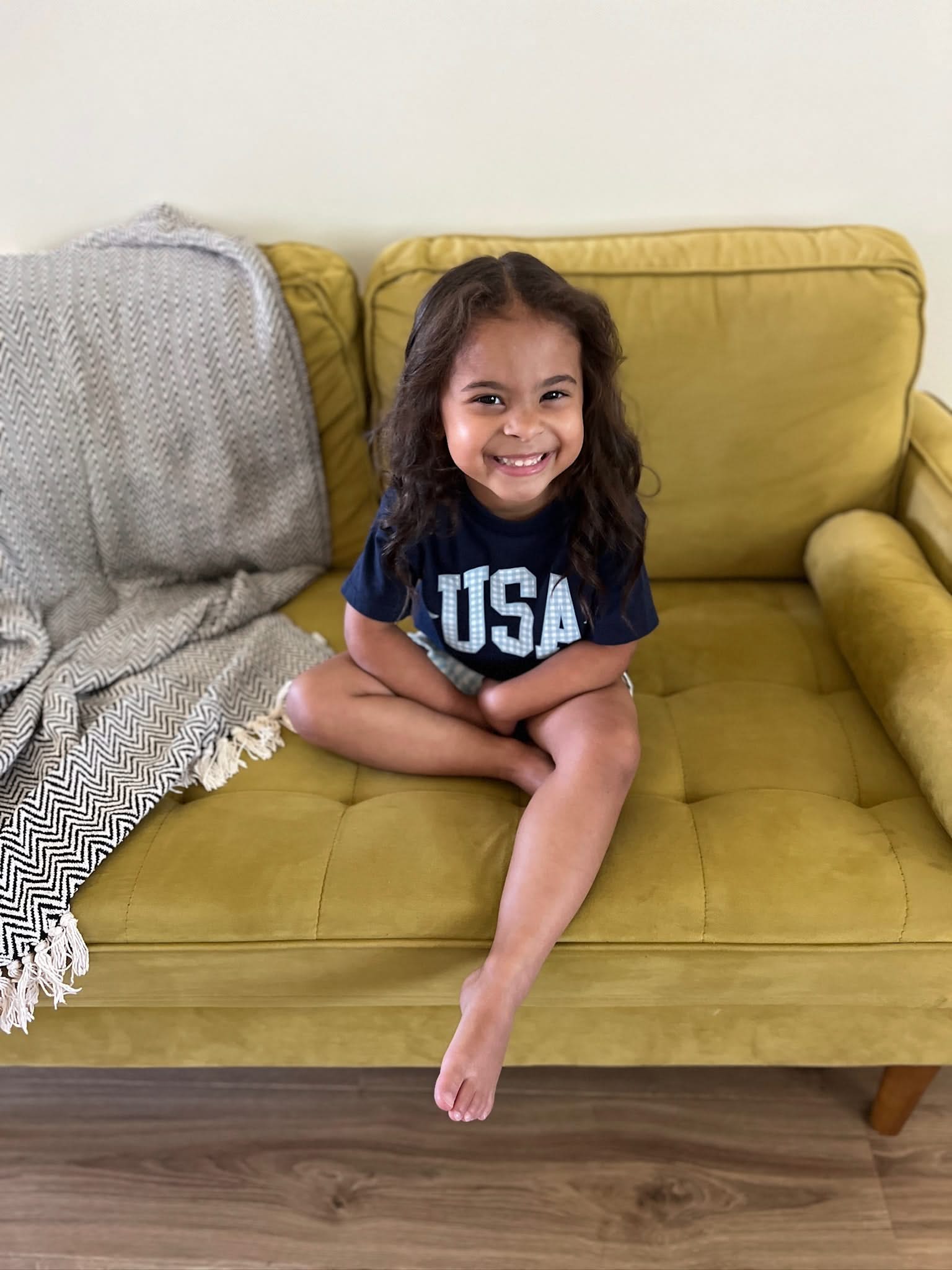 USA Gingham Tee - Child Red White & Blue Patriotic Shirt | Little Mama Shirt Shop Little Mama Shirt Shop