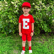 VARSITY INITIALS - Short Sleeve Child Shirt Little Mama Shirt Shop