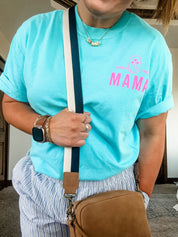 Good Vibes Mama & 3 Palm Trees (pf & b) - Comfort Colors Tee Little Mama Shirt Shop