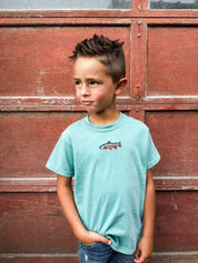 Brook Trout Embroidered | Child Comfort Colors Tee | Kids Fishing Shirt Little Mama Shirt Shop LLC