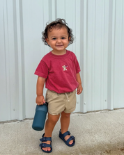 Embroidered YOUTH Comfort Colors Tee - American Bear (center) Little Mama Shirt Shop