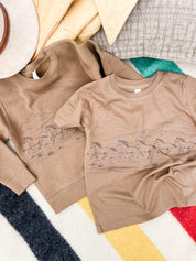 Western Horse Print | Child Tee Coyote Brown | Kids Western Shirt Little Mama Shirt Shop LLC