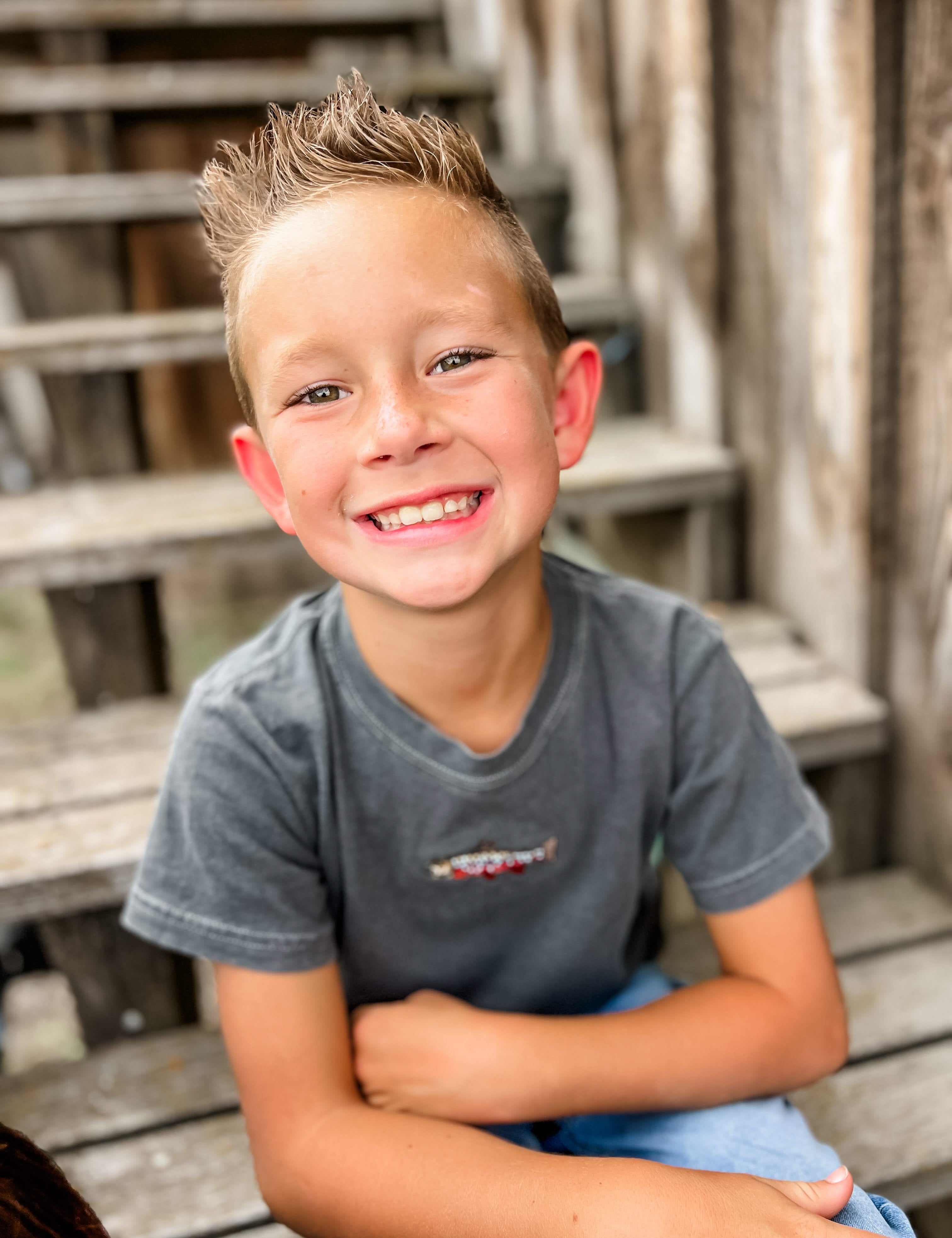 Brook Trout Embroidered | Child Comfort Colors Tee | Kids Fishing Shirt Little Mama Shirt Shop LLC