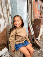 Western Horse Print | Child Crewneck Sweatshirt | Kids Western Pullover Little Mama Shirt Shop LLC