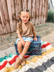 Western Horse Print | Child Tee Coyote Brown | Kids Western Shirt Little Mama Shirt Shop LLC