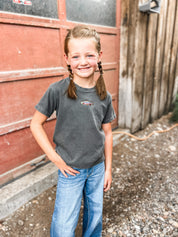 Brook Trout Embroidered | Child Comfort Colors Tee | Kids Fishing Shirt Little Mama Shirt Shop LLC