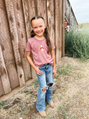 Autumn Duck with Pumpkin | Child Embroidered Tee | Kids Fall Shirt Little Mama Shirt Shop LLC