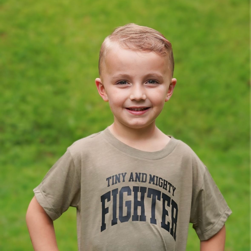 Tiny and Mighty Fighter - Varsity - Short Sleeve Child Shirt