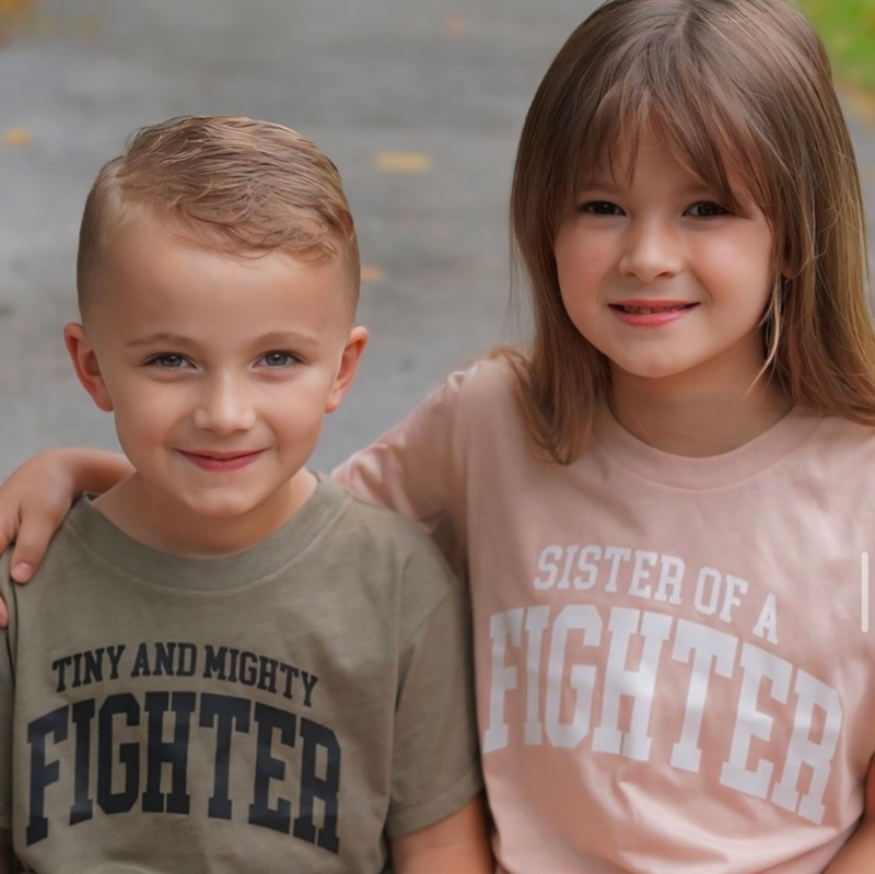 Tiny and Mighty Fighter - Varsity - Short Sleeve Child Shirt