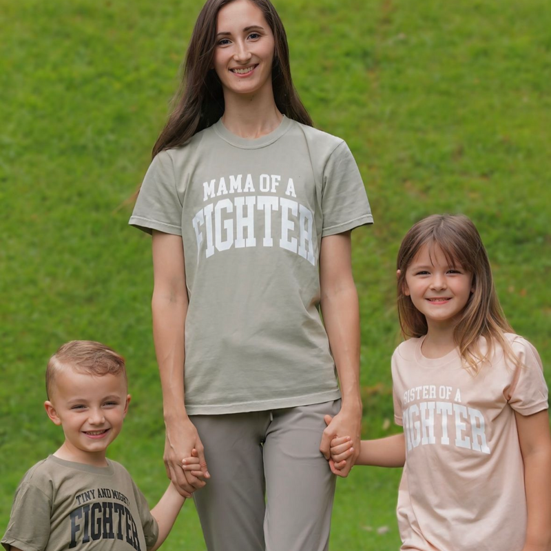 Tiny and Mighty Fighter - Varsity - Short Sleeve Child Shirt