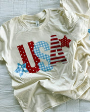 USA Patchwork Kids Patriotic Graphic Tee – Child Shirt | Little Mama Shirt Shop Little Mama Shirt Shop LLC