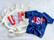 USA Patchwork Kids Patriotic Graphic Tee – Child Shirt | Little Mama Shirt Shop Little Mama Shirt Shop LLC