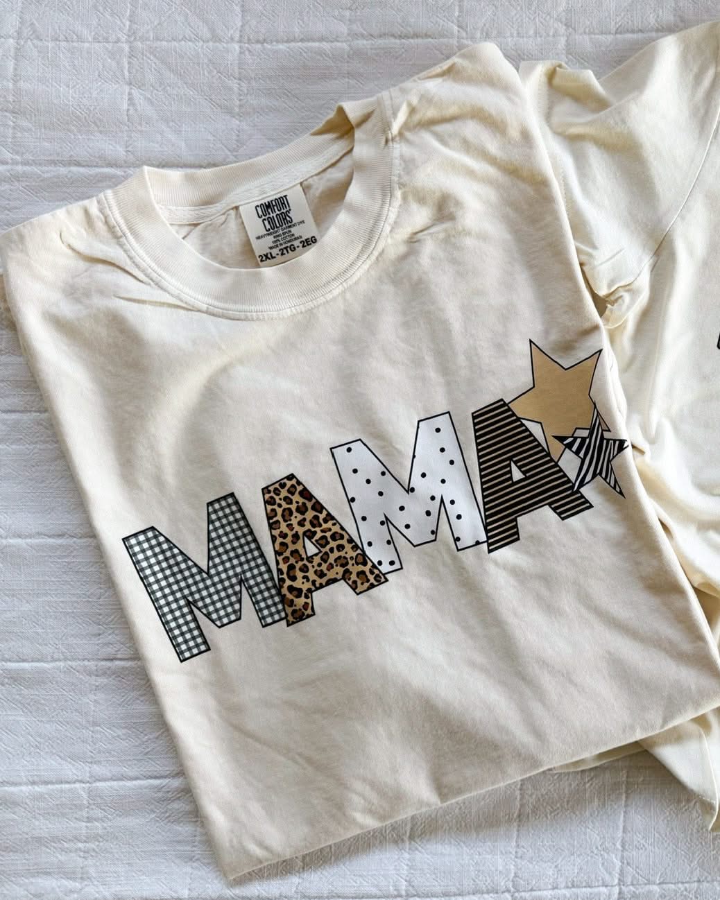 MAMA - Wild Patchwork Print - Comfort Colors Tee | Little Mama Shirt Shop Little Mama Shirt Shop LLC