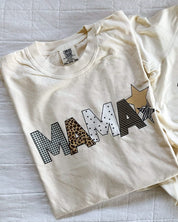 MAMA - Wild Patchwork Print - Comfort Colors Tee | Little Mama Shirt Shop Little Mama Shirt Shop LLC