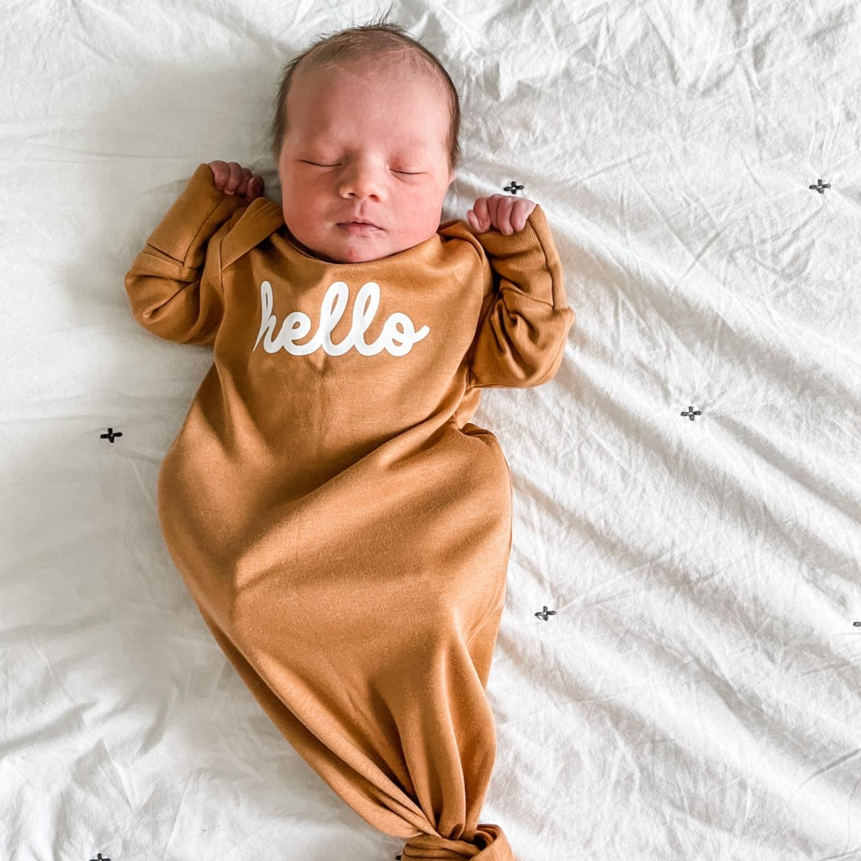 KNOTTED GOWN - Organic Cotton - HELLO Little Mama Shirt Shop