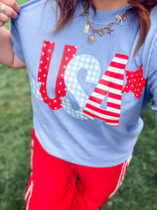 USA Patchwork Patriotic Graphic Tee – Adult Comfort Colors Shirt | Little Mama Shirt Shop Little Mama Shirt Shop LLC