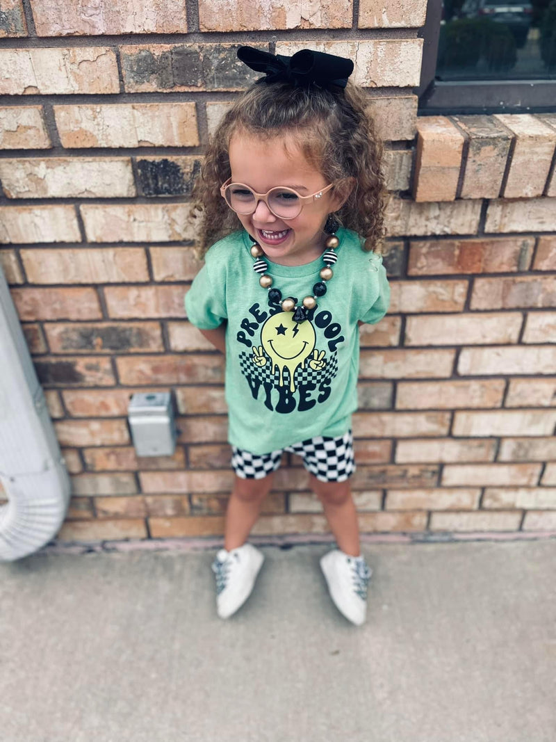 Pre School Vibes - Peace Smiley - Short Sleeve Child Shirt