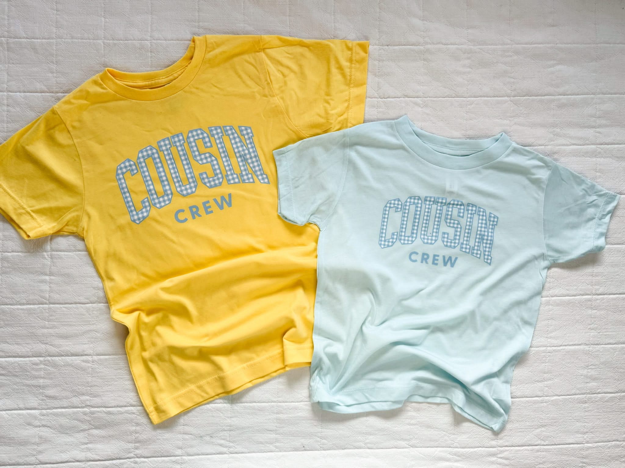  Blue Gingham Print Tee - Trendy Graphic Child Tee | Little Mama Shirt Shop Little Mama Shirt Shop