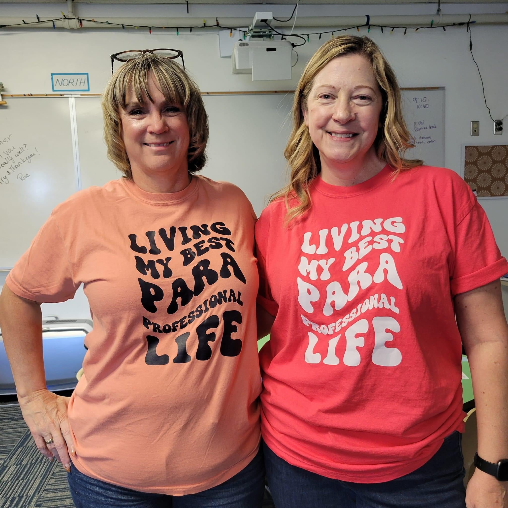 Living My Best Para Professional Life - Melty Smiley (pf & b) - Comfort Colors Tee Little Mama Shirt Shop