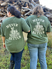 Never Better Daydreaming Skelly - Comfort Colors Tee Little Mama Shirt Shop