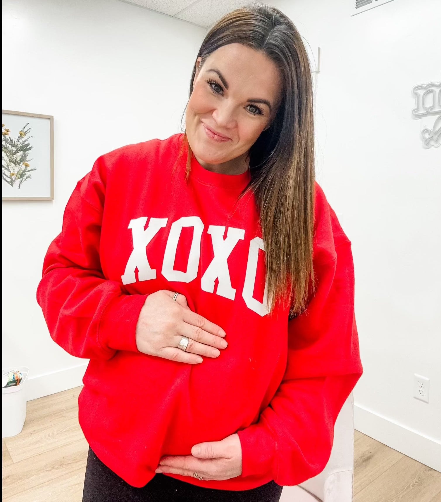 Arched XOXO - Varsity - BASIC Fleece Little Mama Shirt Shop LLC