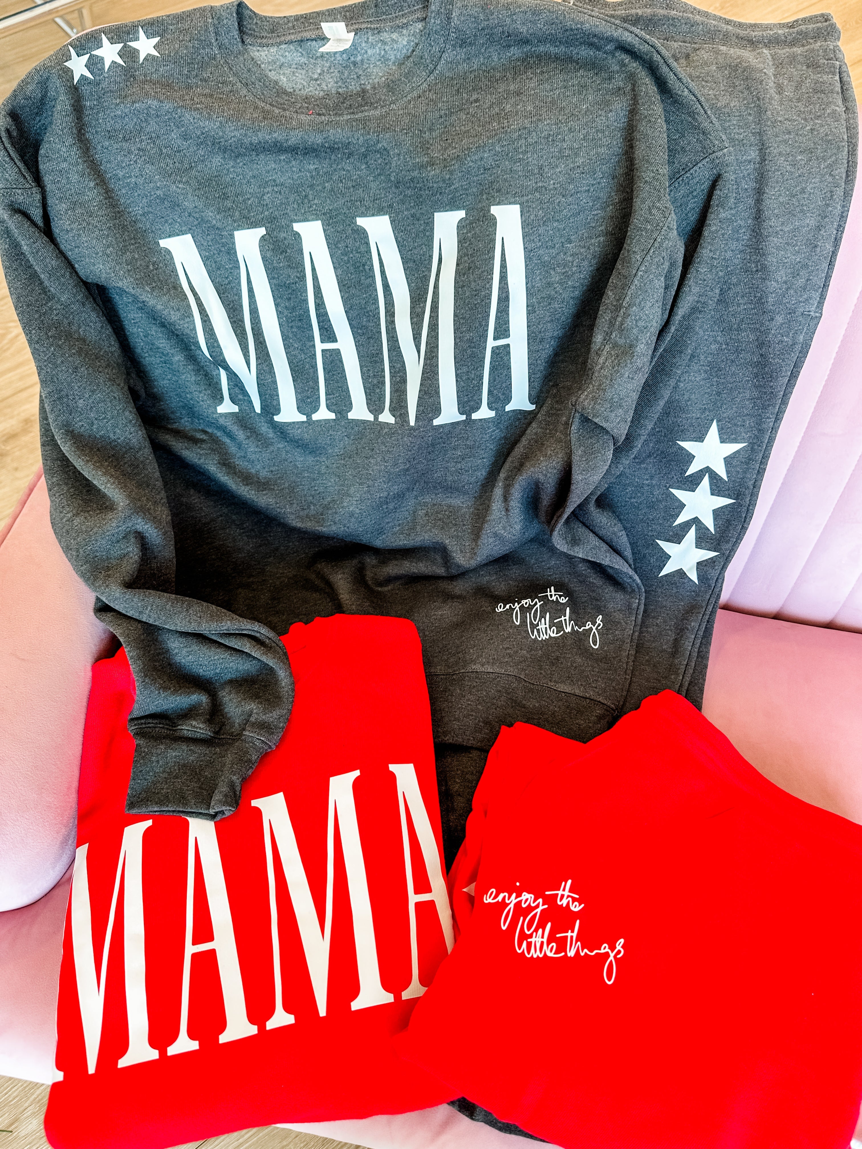 Enjoy The Little Things -  Lounge Set - Crewneck Sweatshirt Little Mama Shirt Shop LLC