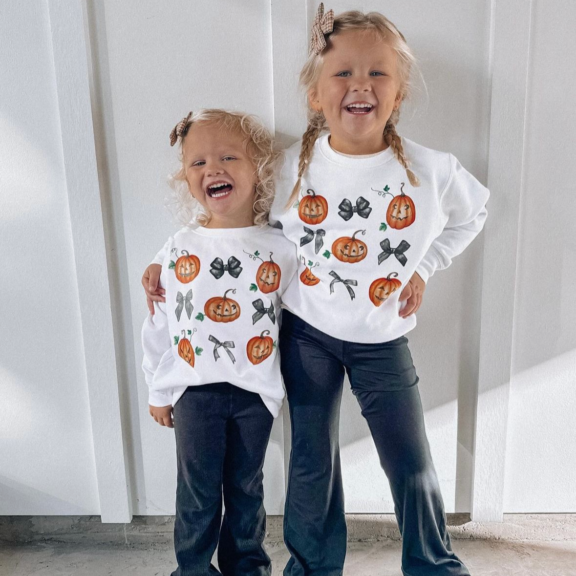 Pumpkins-n-Bows - Child Sweater Little Mama Shirt Shop