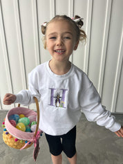 Embroidered Child Sweater - Hoppy Initials Little Mama Shirt Shop LLC