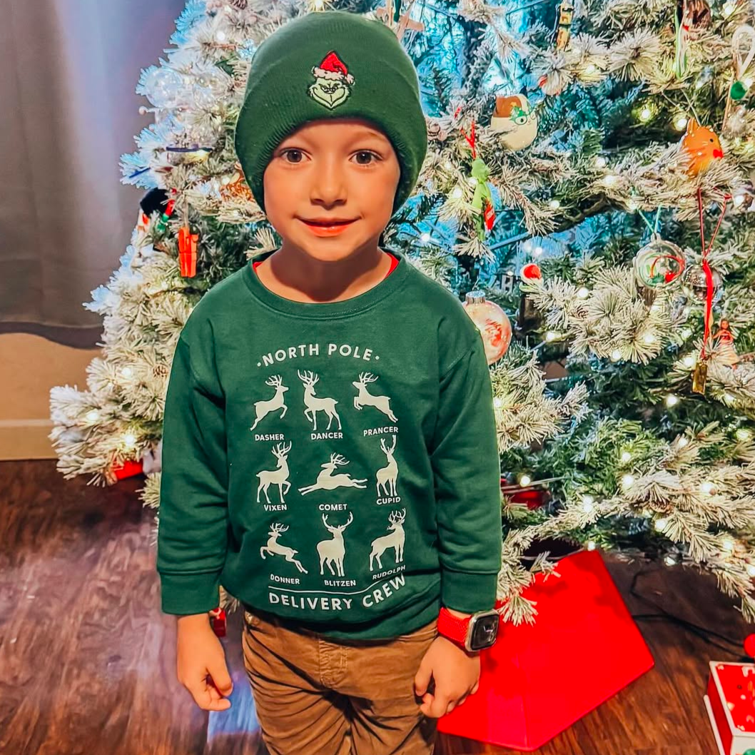 Reindeer - North Pole Delivery Crew - Child Sweater Little Mama Shirt Shop