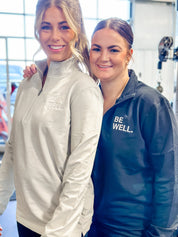 BE WELL. / LOVE THE JOURNEY - Embroidered/Printed Performance Quarter Zip Little Mama Shirt Shop LLC